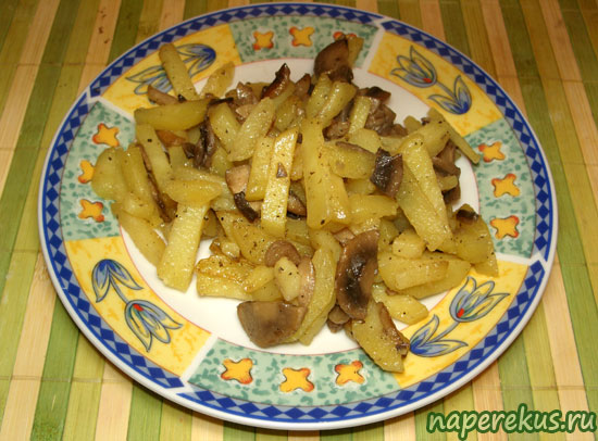 Жареная картошка с шампиньонами - 7
